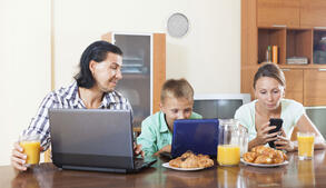 family using internet devices family using internet devices